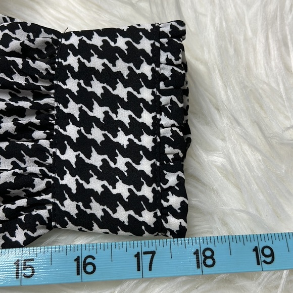 Kate Spade Houndstooth Dashing Beauty neck tie blouse black & white size Small - Picture 13 of 13